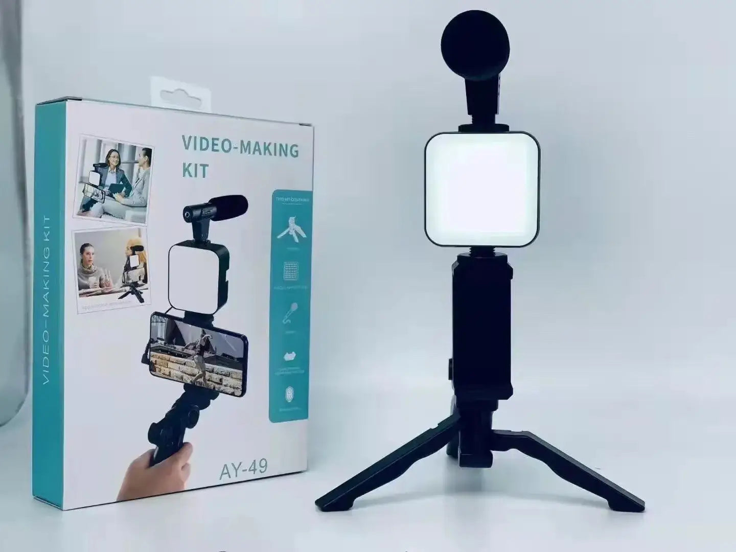 KIT TRIPODE CON LUCES Y MICROFONO PARA HACER VIDEOS ✅✅